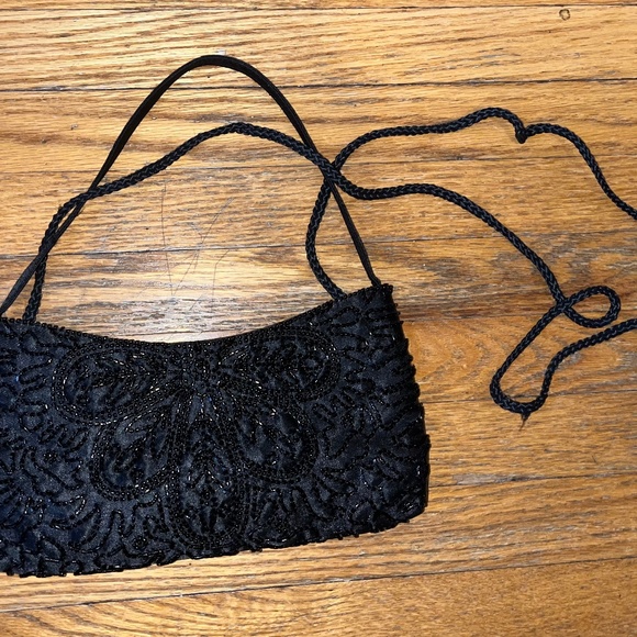 Black Beaded Clutch/Small Purse - Picture 3 of 3